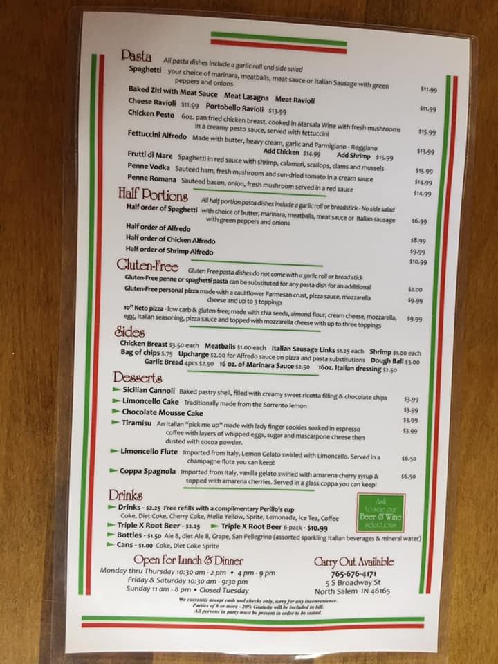 Perillo's Pizzeria Menu image 4